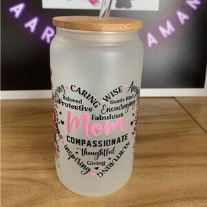 Frosted glass tumbler 16oz